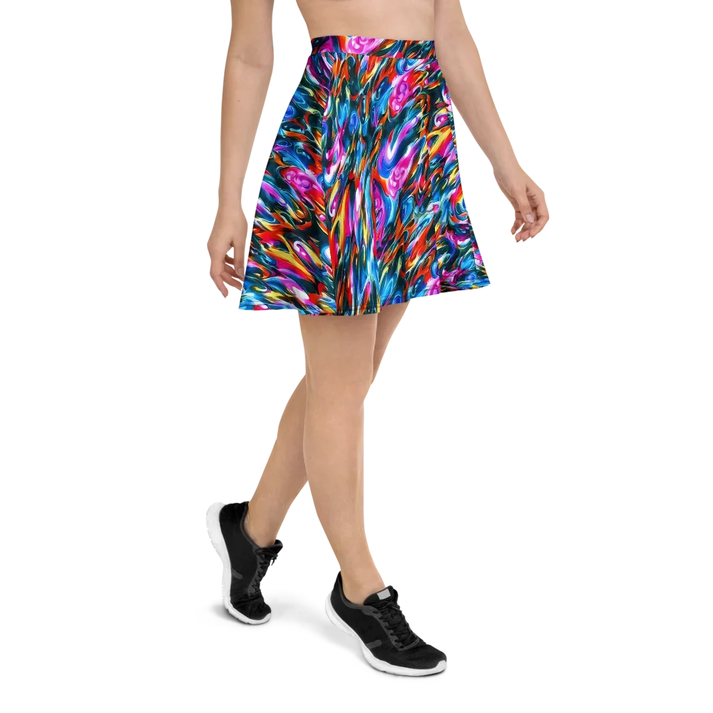 Firelight Frenzy on Skater Skirt — Right