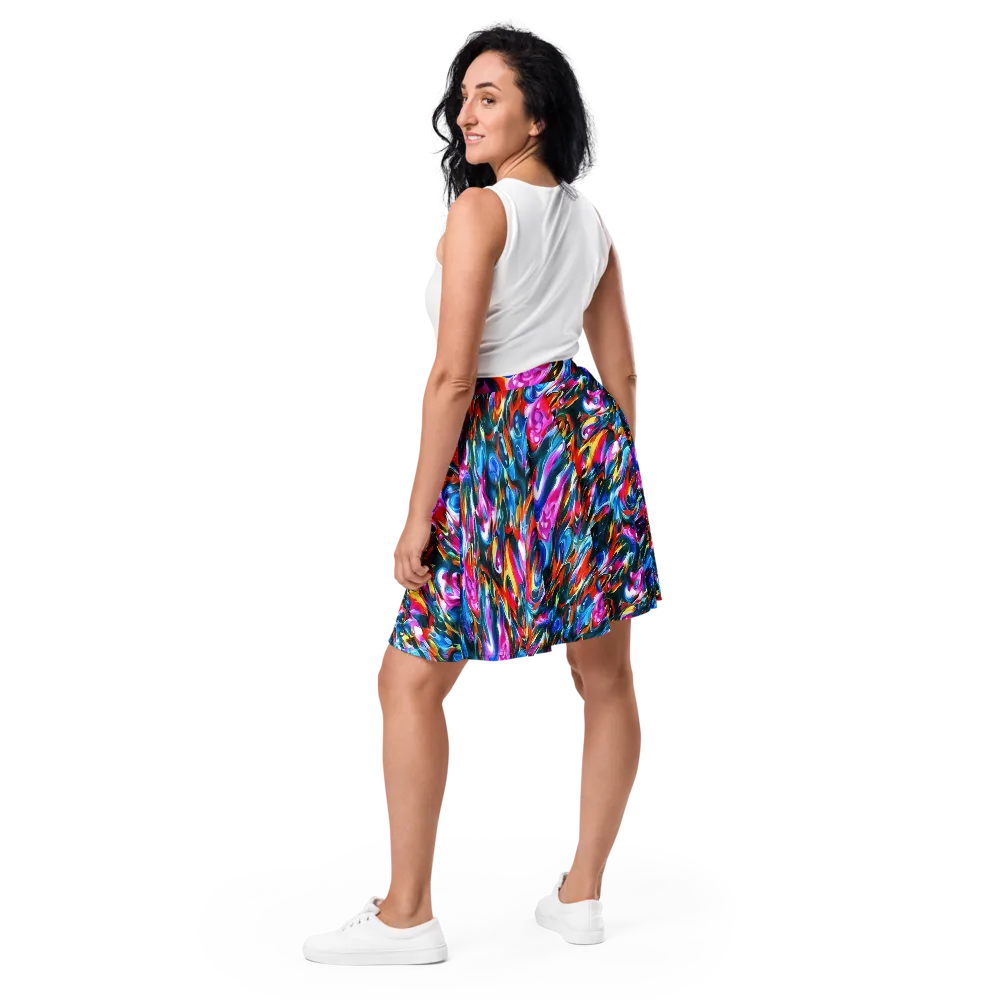 Firelight Frenzy on Skater Skirt — Back