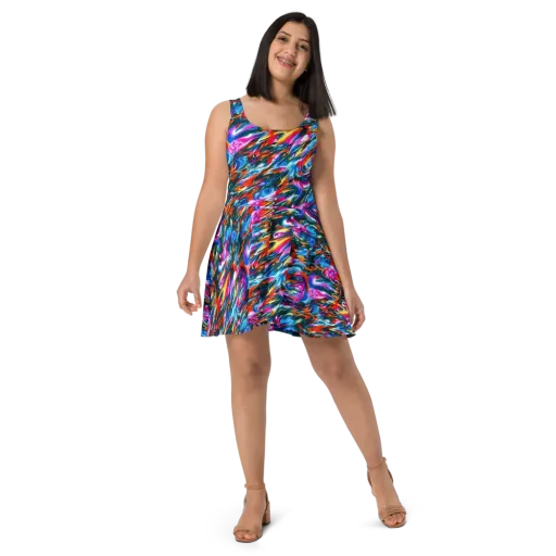 Firelight Frenzy on a Skater Dress