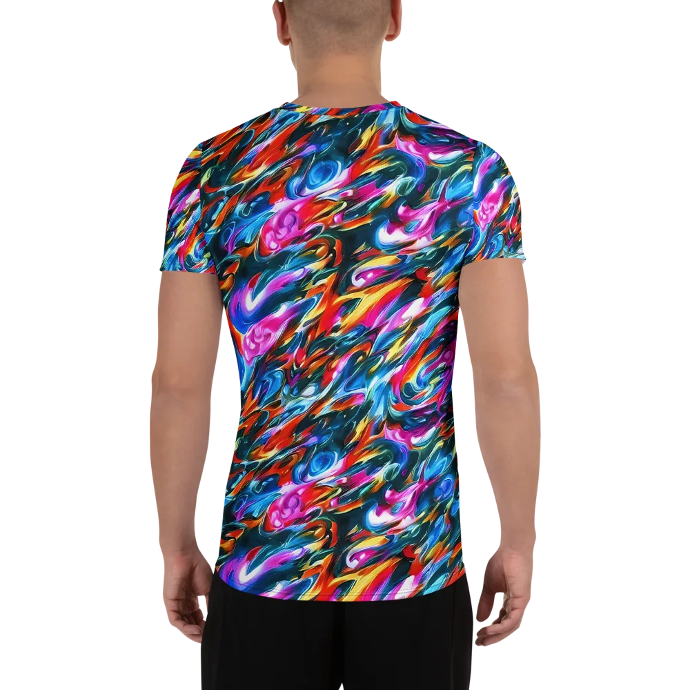 Firelight Frenzy on Men's Athletic T-Shirt — Back