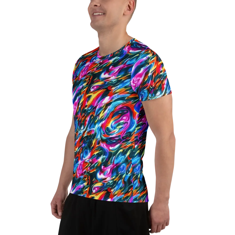Firelight Frenzy on Men's Athletic T-Shirt — Left