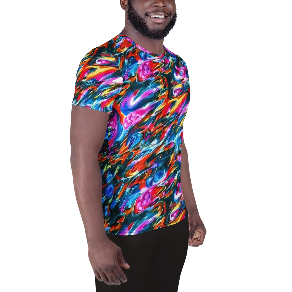 Firelight Frenzy on Men's Athletic T-Shirt — Right