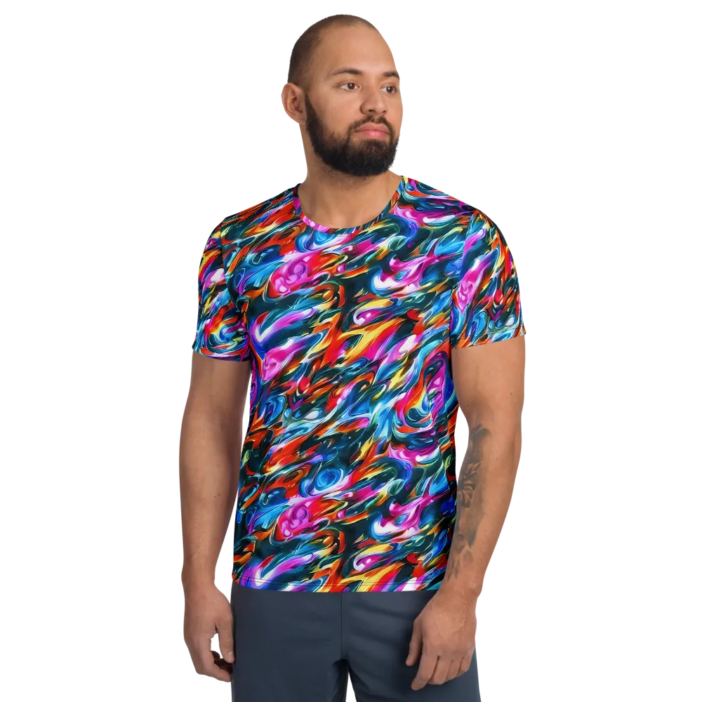 Firelight Frenzy on Men's Athletic T-Shirt — Front