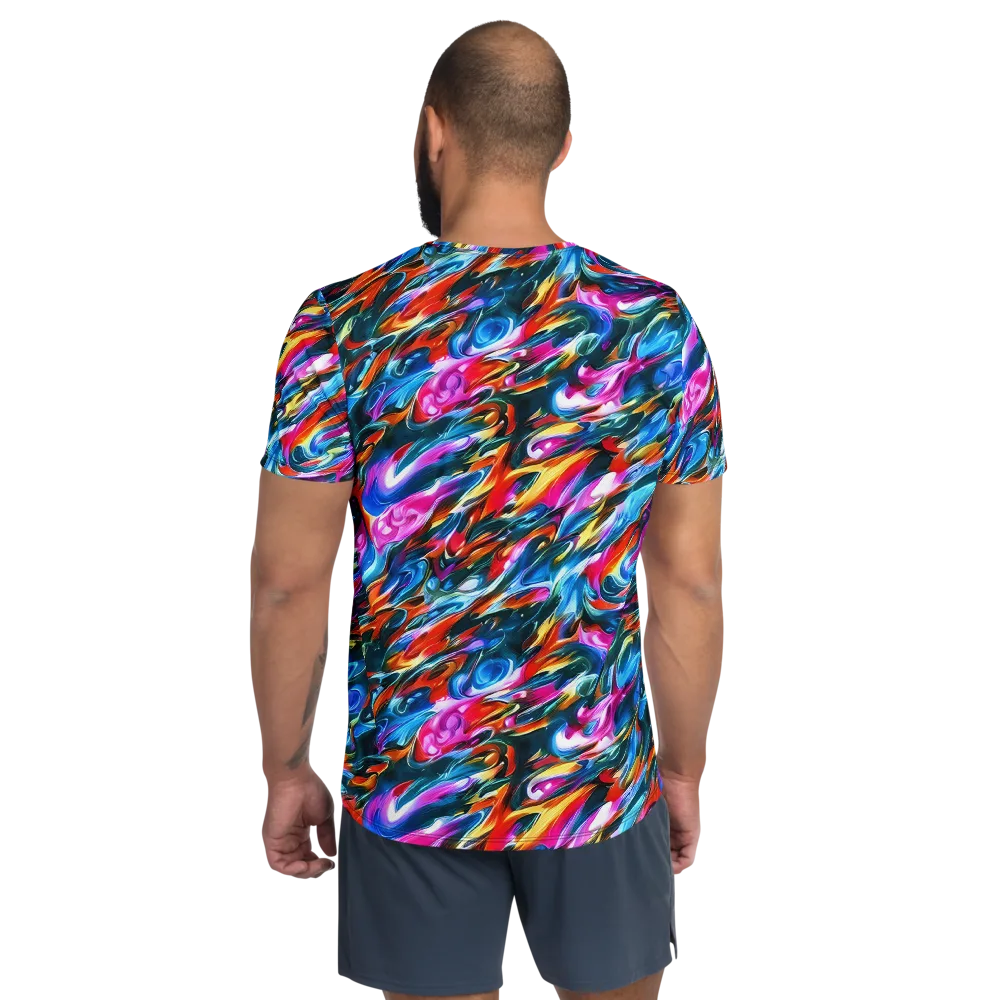 Firelight Frenzy on Men's Athletic T-Shirt — Back