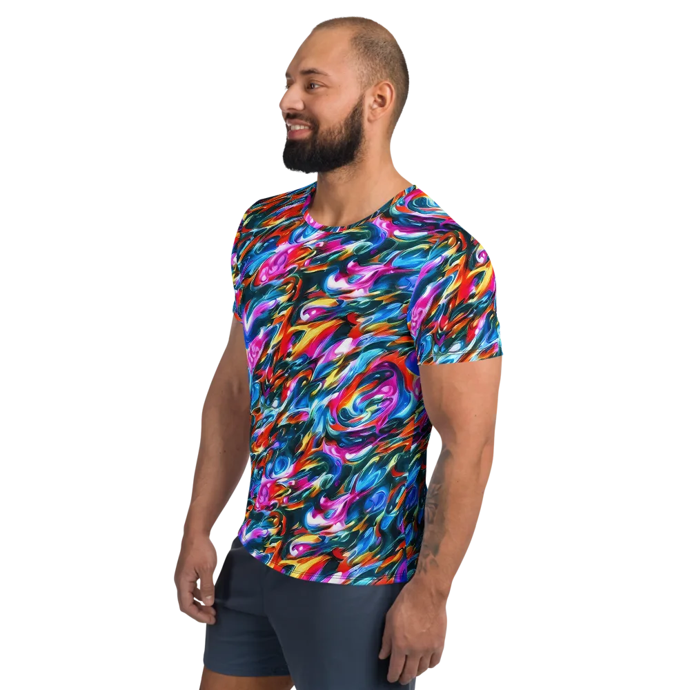 Firelight Frenzy on Men's Athletic T-Shirt — Left