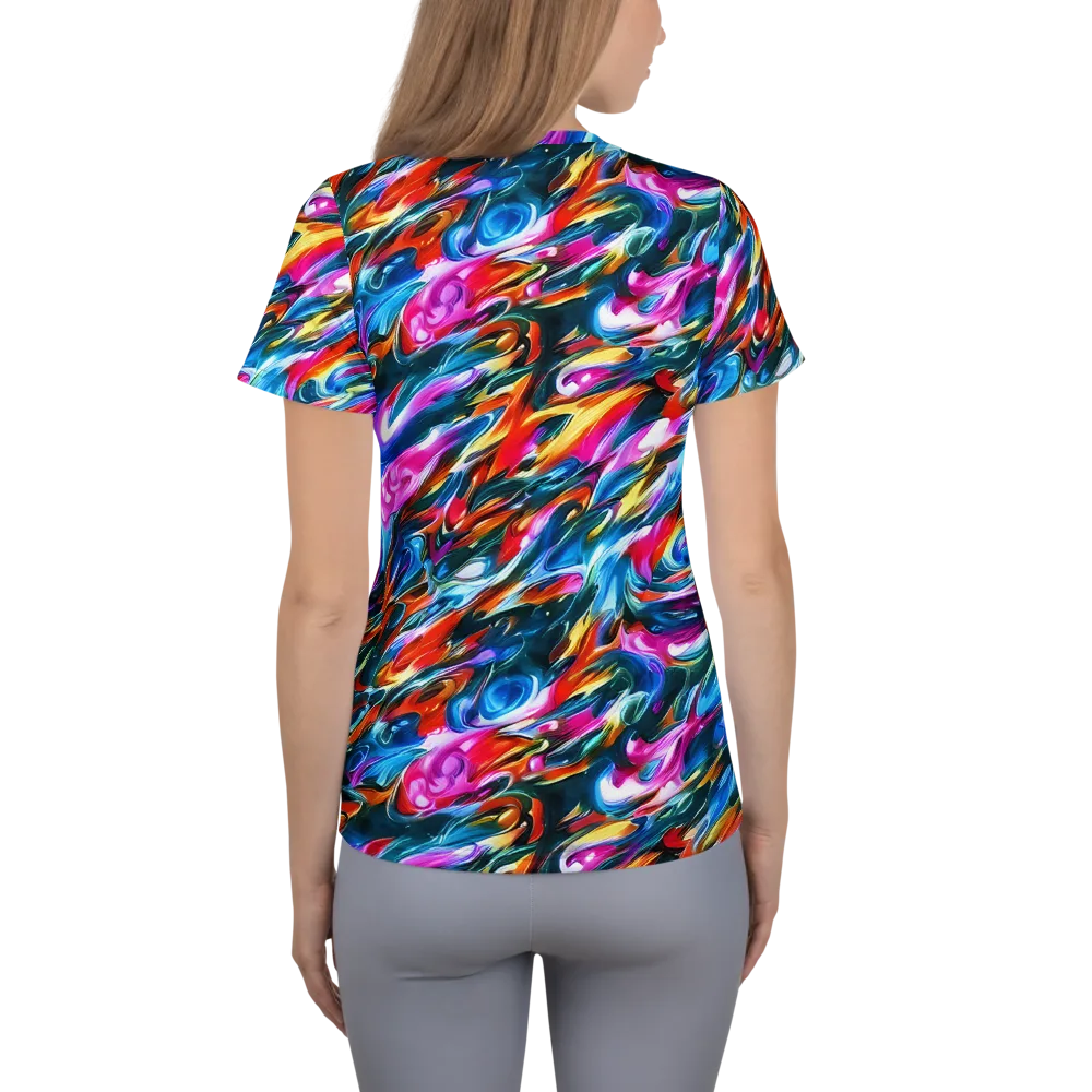 Firelight Frenzy on Women's Athletic T-Shirt — Back