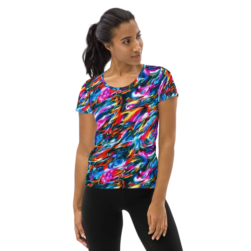 Firelight Frenzy on Women's Athletic T-Shirt — Front