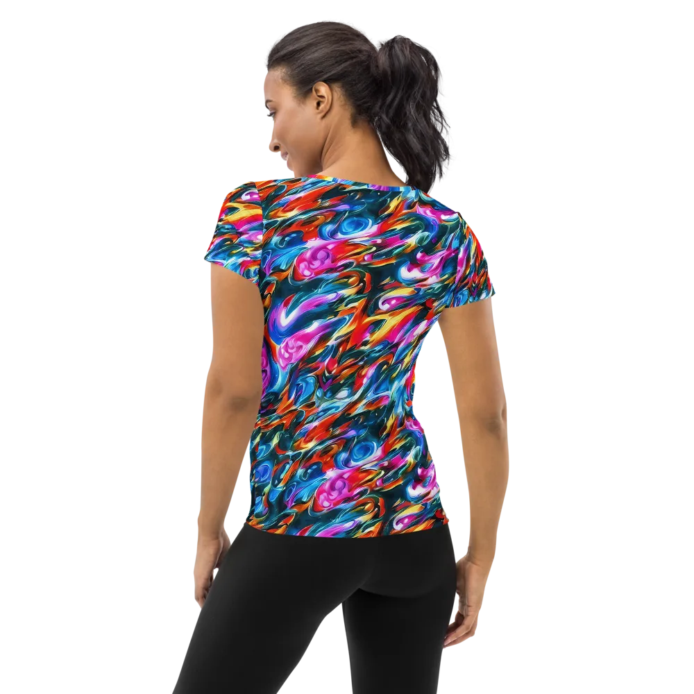 Firelight Frenzy on Women's Athletic T-Shirt — Back