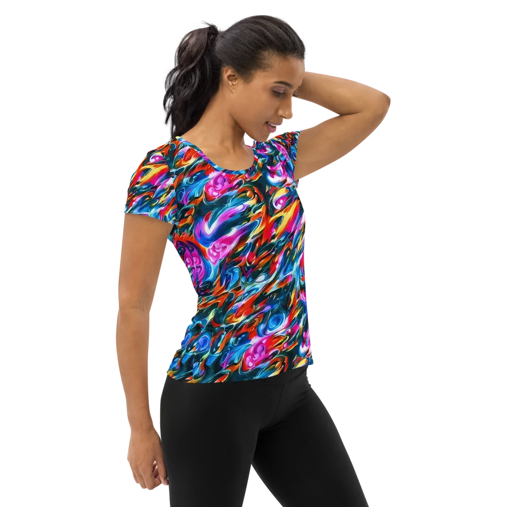 Firelight Frenzy on Women's Athletic T-Shirt — Right