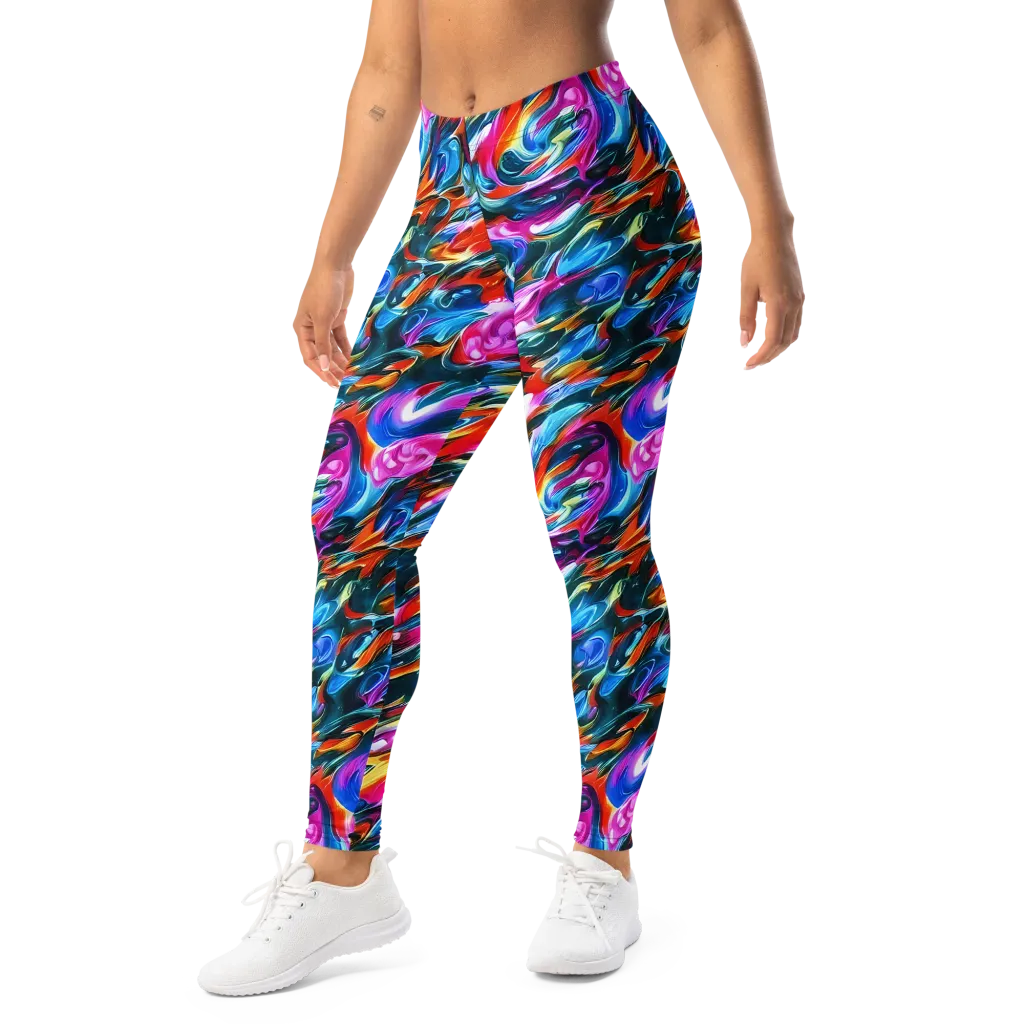 Firelight Frenzy on Leggings — Left Front