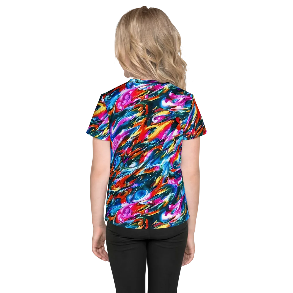 Firelight Frenzy on Kids Crew Neck T-Shirt — Back