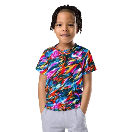 Firelight Frenzy on a Kids Crew Neck T-Shirt