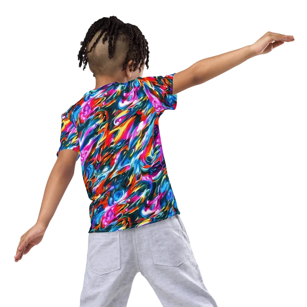 Firelight Frenzy on Kids Crew Neck T-Shirt — Back
