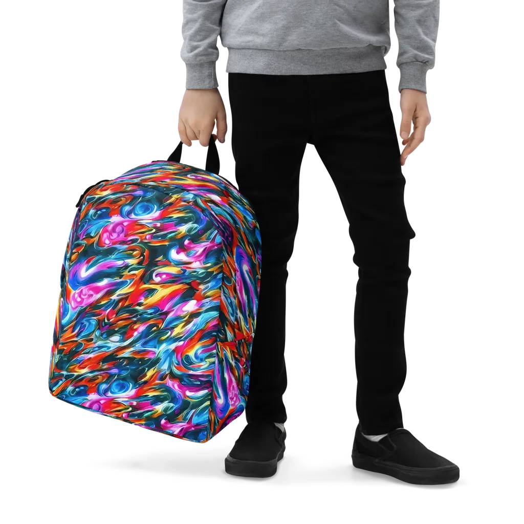 Firelight Frenzy on Minimalist Backpack — Zoomed-in