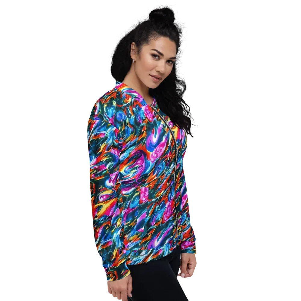 Firelight Frenzy on Bomber Jacket — Right