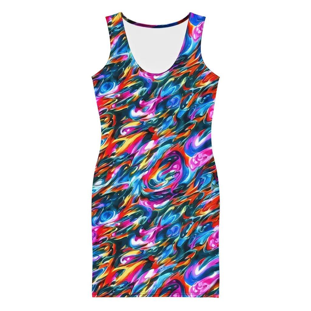 Firelight Frenzy on Bodycon Dress — Front