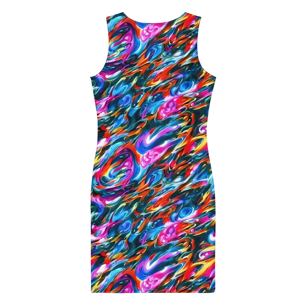 Firelight Frenzy on Bodycon Dress — Back