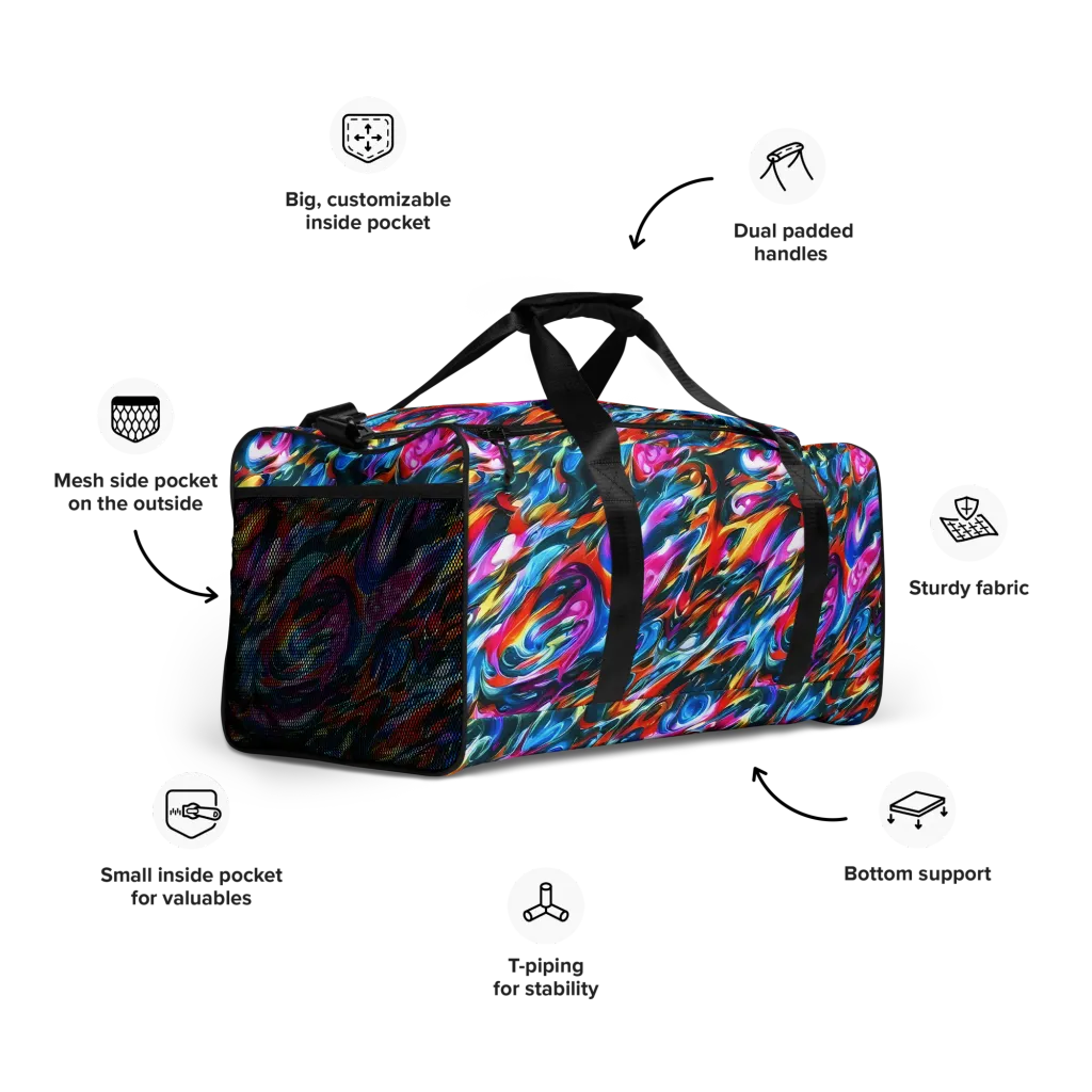 Firelight Frenzy on Duffle Bag — Right Front
