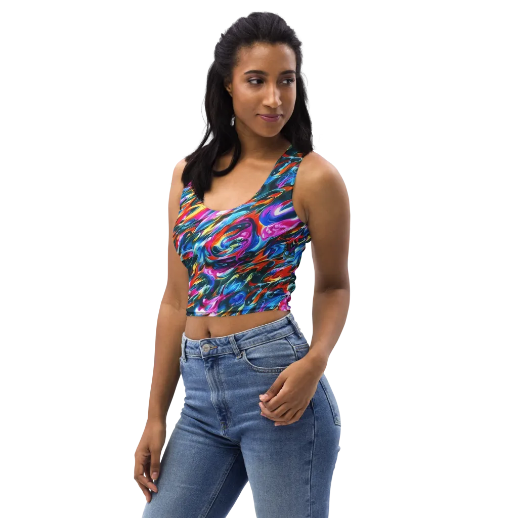 Firelight Frenzy on Crop Top — Left Front