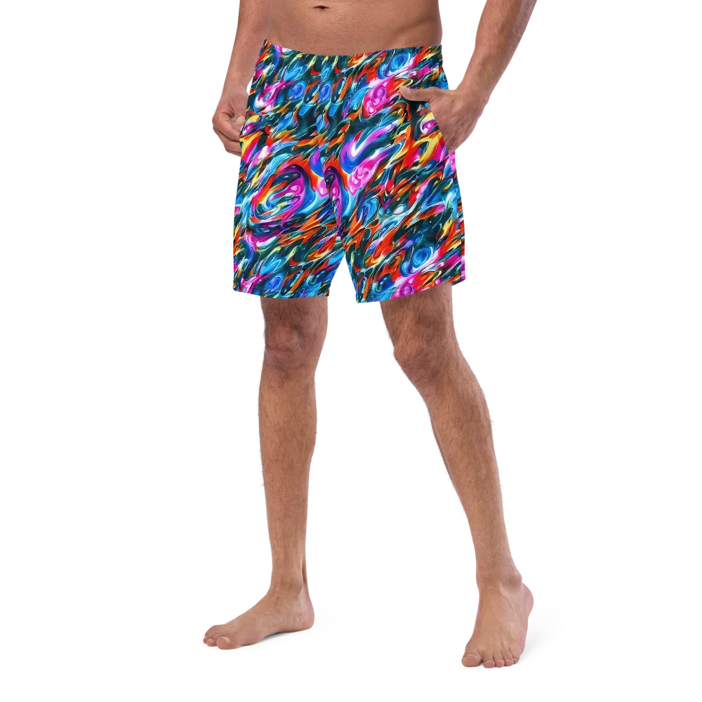 Firelight Frenzy on Swim Trunks — Left Front