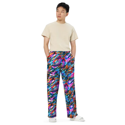 Firelight Frenzy on a Wide-Leg Pants