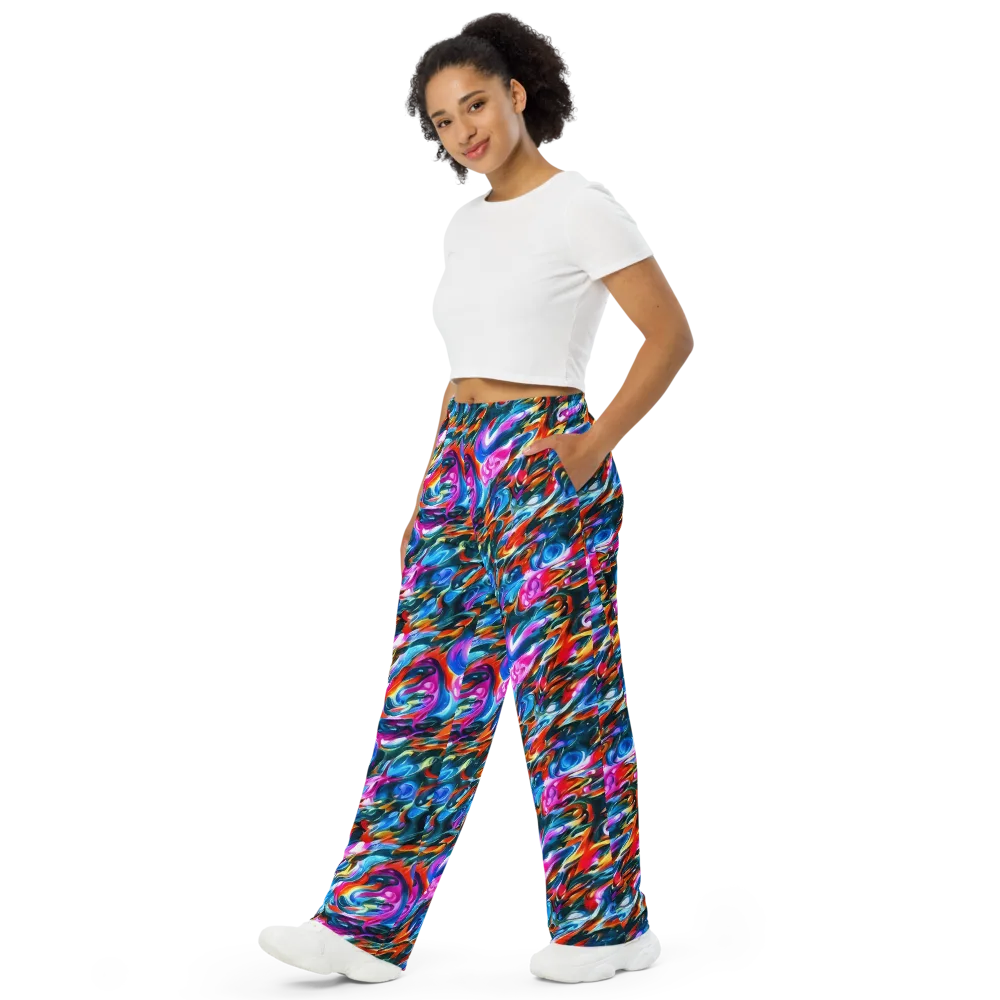 Firelight Frenzy on Wide-Leg Pants — Left Front