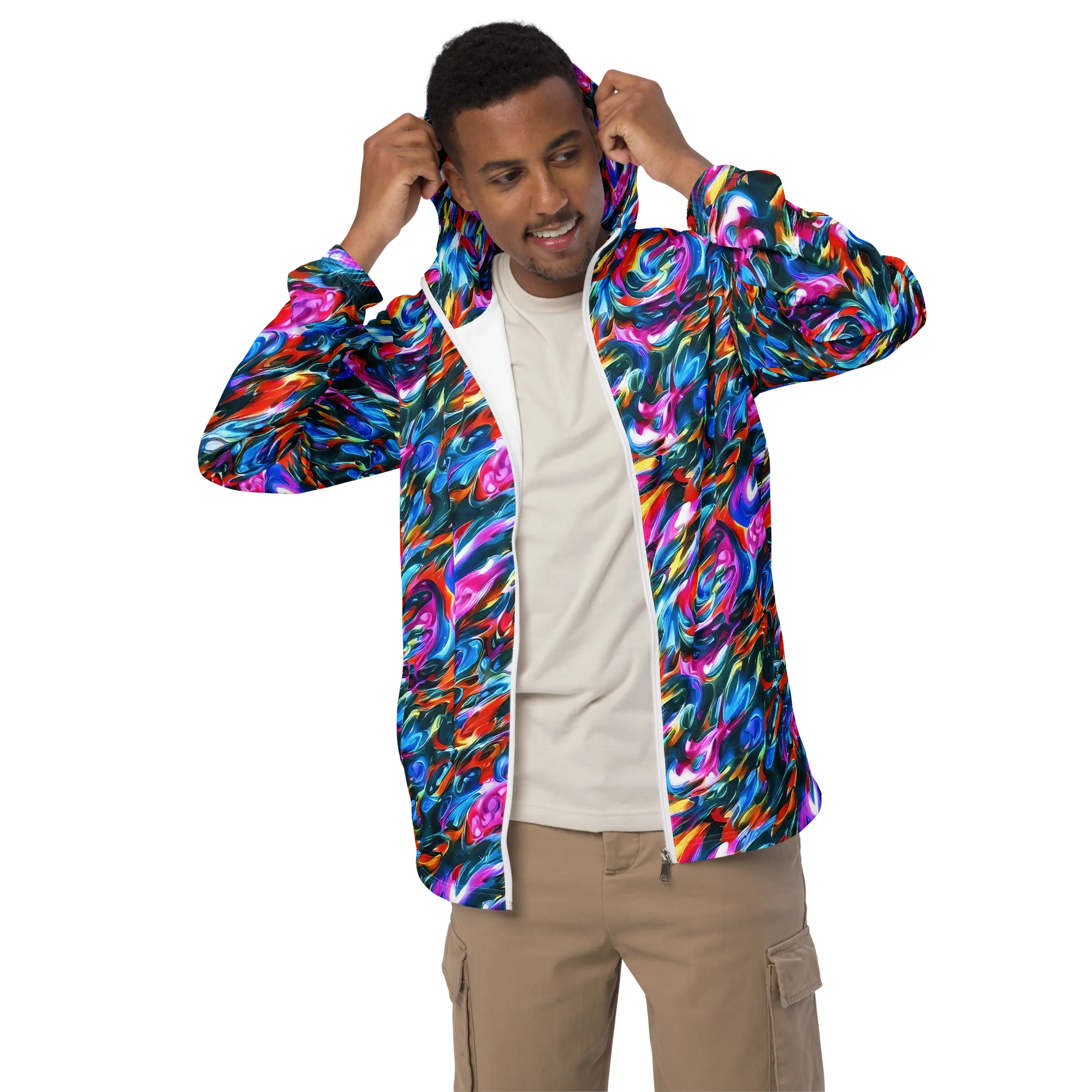 Firelight Frenzy on Men's Windbreaker — Front