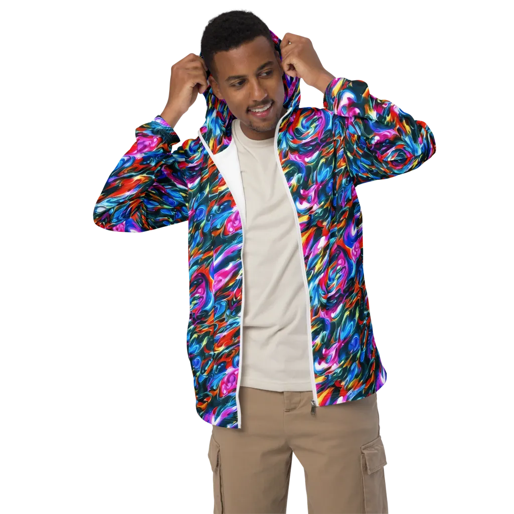Firelight Frenzy on Men's Windbreaker — Front