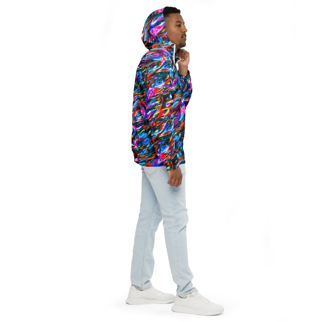 Firelight Frenzy on Men's Windbreaker — Right