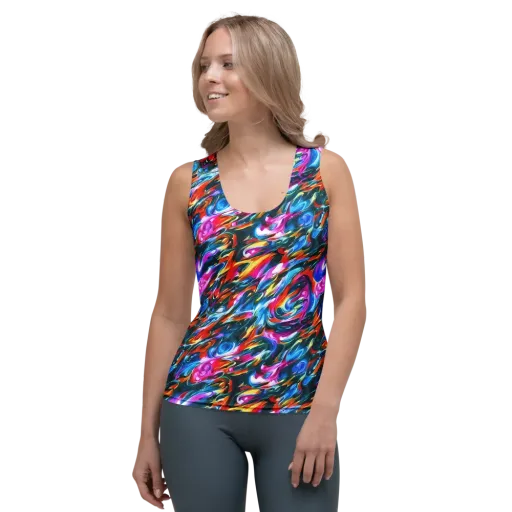 Firelight Frenzy on a Women's Tank Top