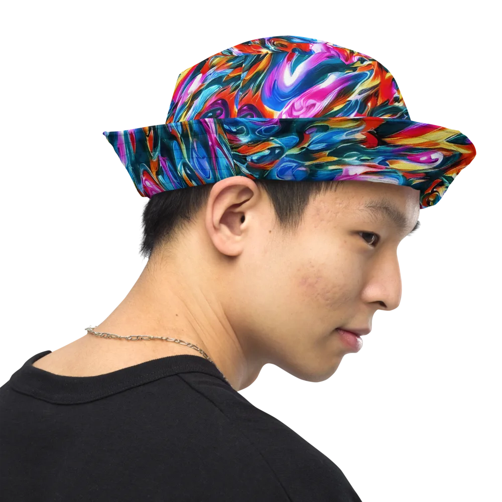 Firelight Frenzy on Reversible Bucket Hat — Right Outside