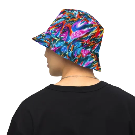 Firelight Frenzy on a Reversible Bucket Hat