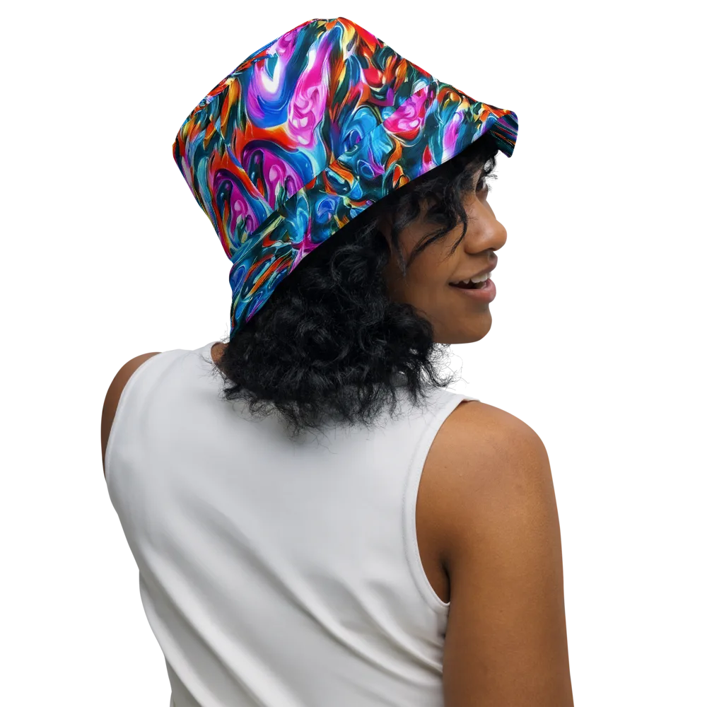 Firelight Frenzy on Reversible Bucket Hat — Right Outside