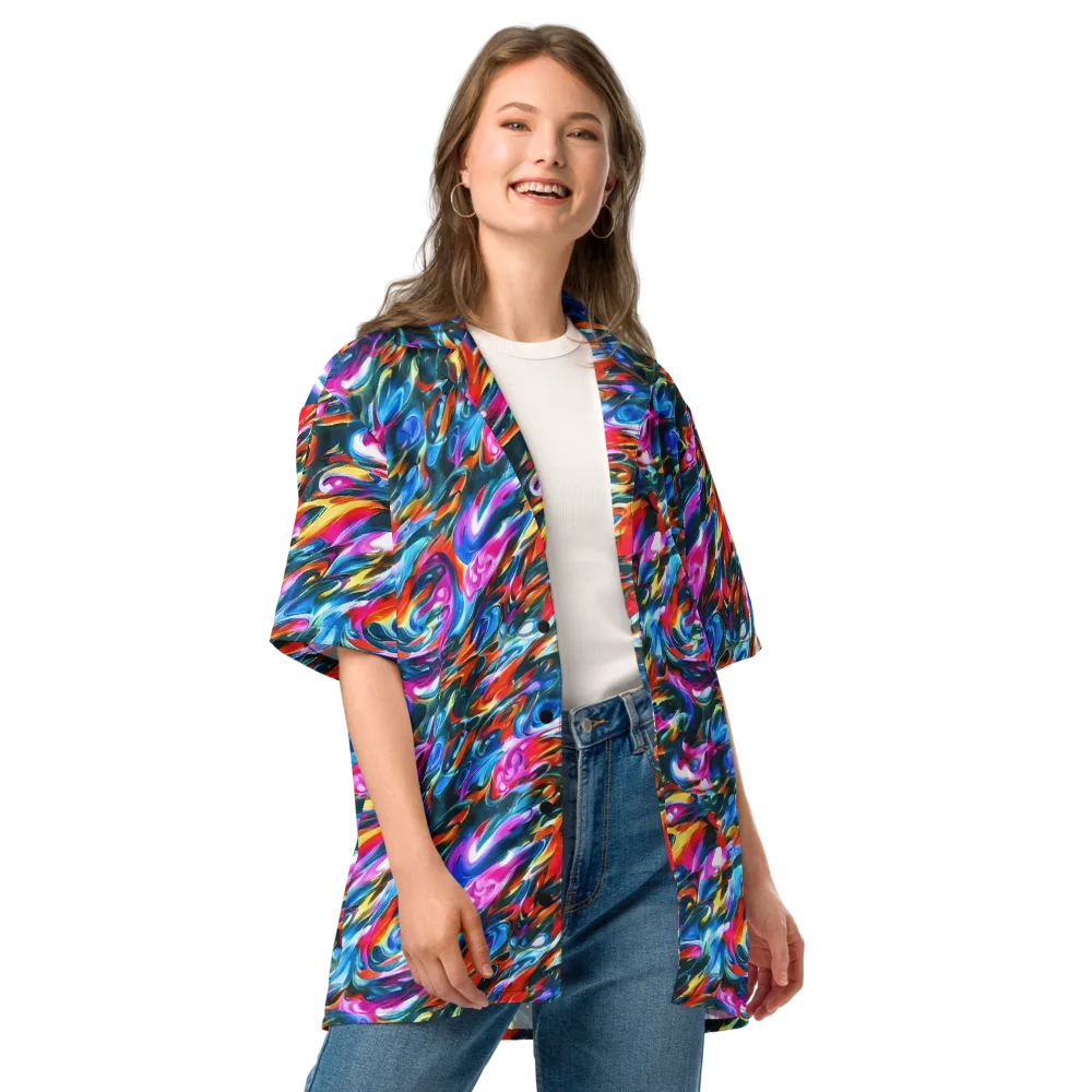 Firelight Frenzy on Button Shirt — Front