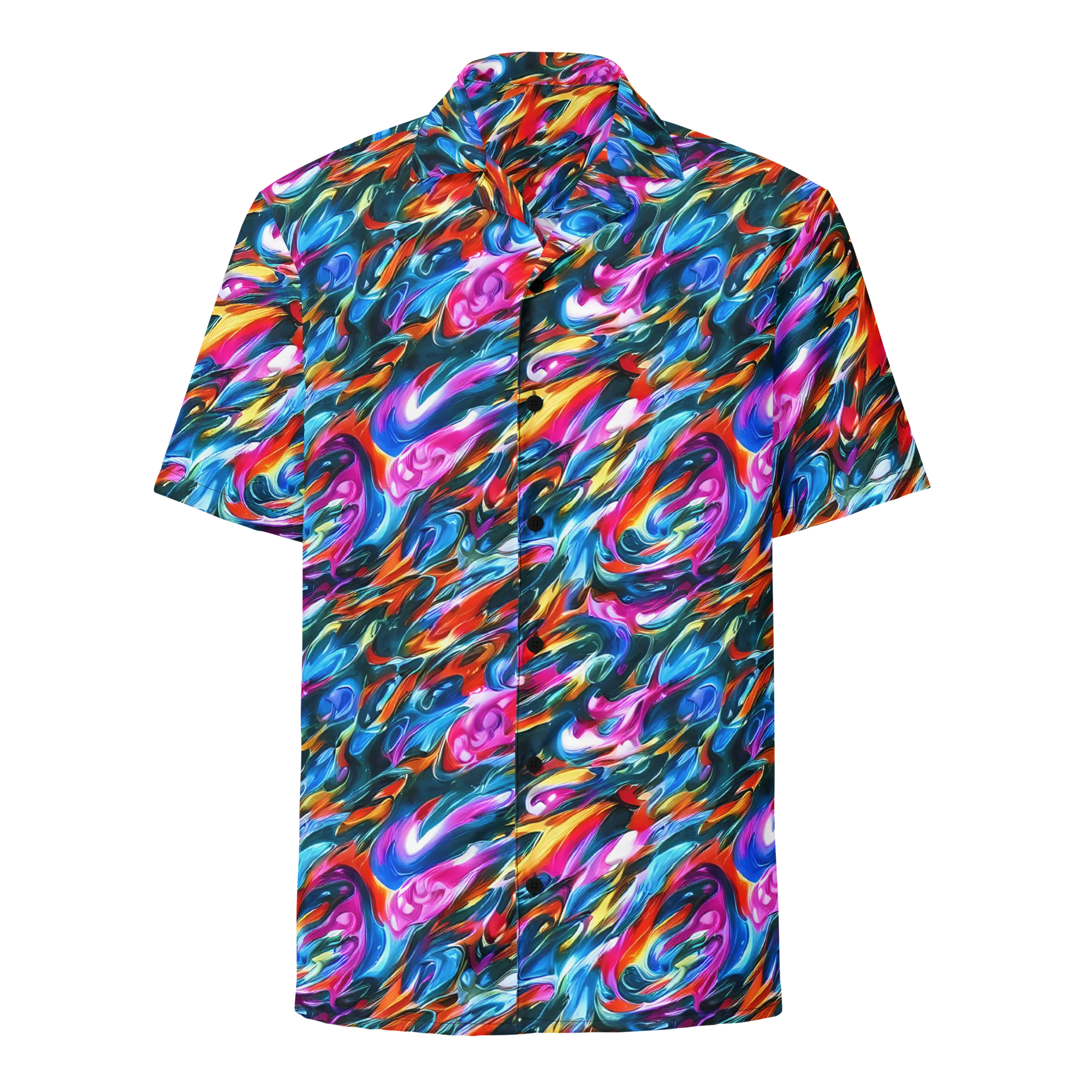 Firelight Frenzy on Button Shirt — Front