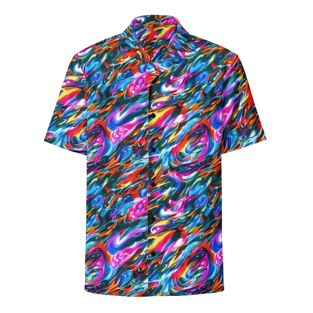 Firelight Frenzy on Button Shirt — Front