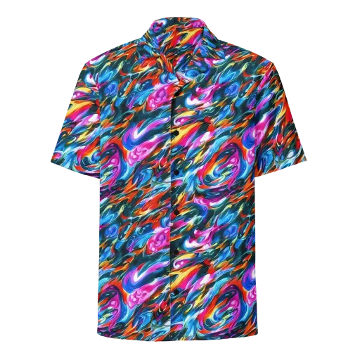 Firelight Frenzy on a Button Shirt