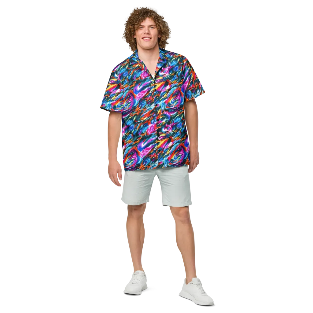 Firelight Frenzy on Button Shirt — Front