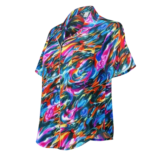 Firelight Frenzy on a Women's Short Sleeve Pajama Top