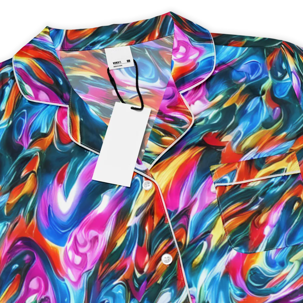 Firelight Frenzy on Women's Short Sleeve Pajama Top — Product details