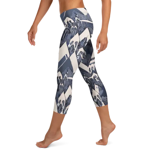 Nocturne Botanica on a Capri Leggings