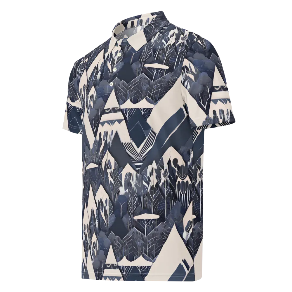 Nocturne Botanica on Men's Slim Fit Polo Shirt — Left Front