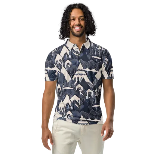 Nocturne Botanica on a Men's Slim Fit Polo Shirt