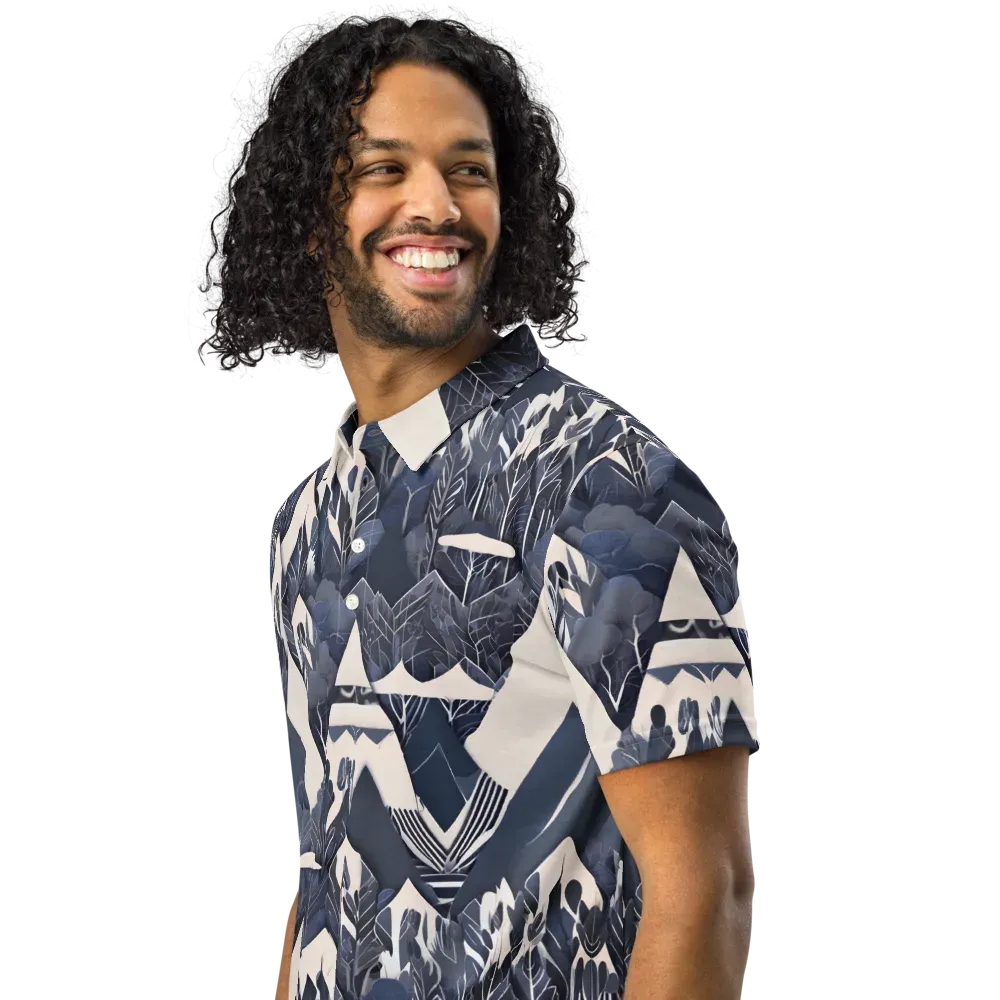 Nocturne Botanica on Men's Slim Fit Polo Shirt — Left Front