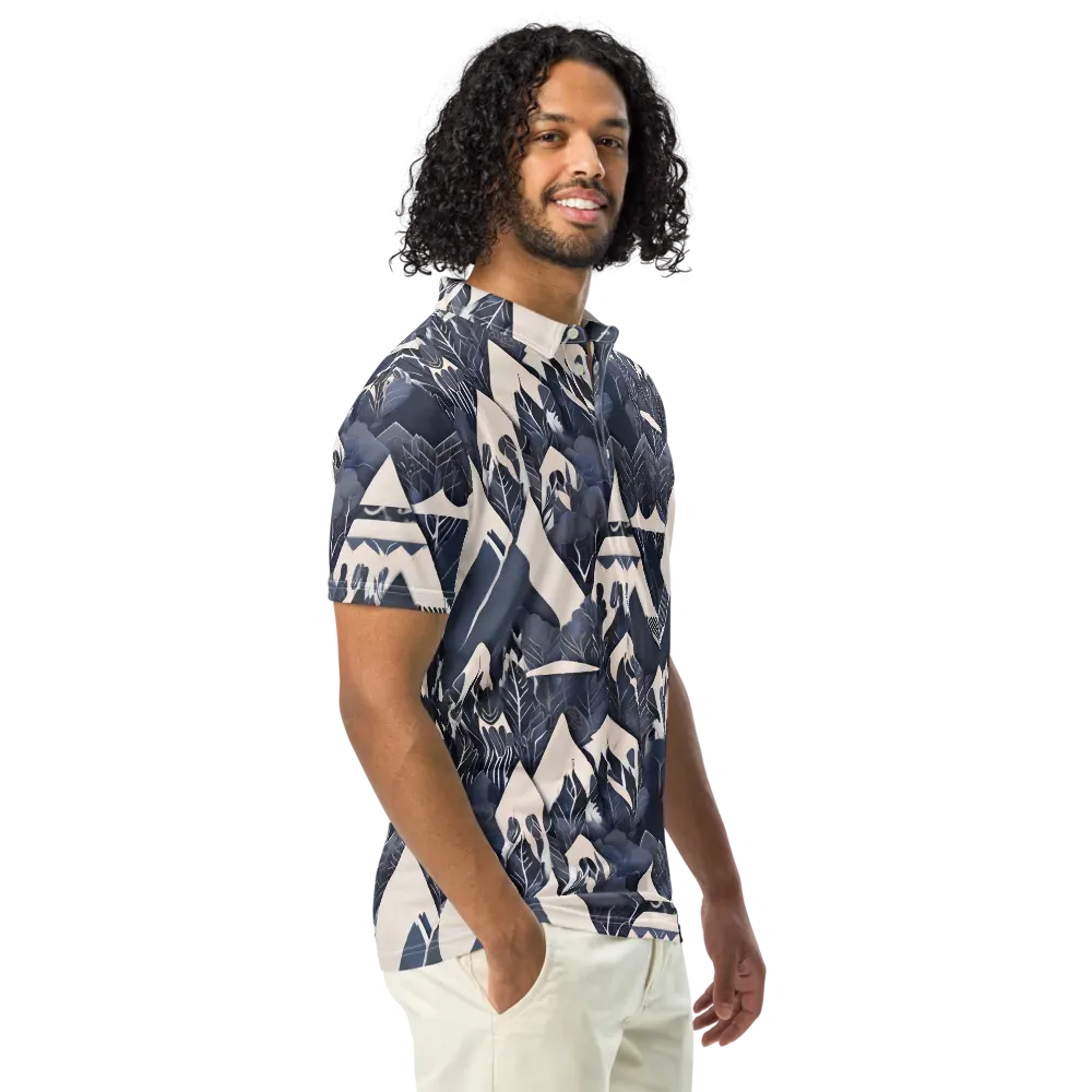 Nocturne Botanica on Men's Slim Fit Polo Shirt — Right Front