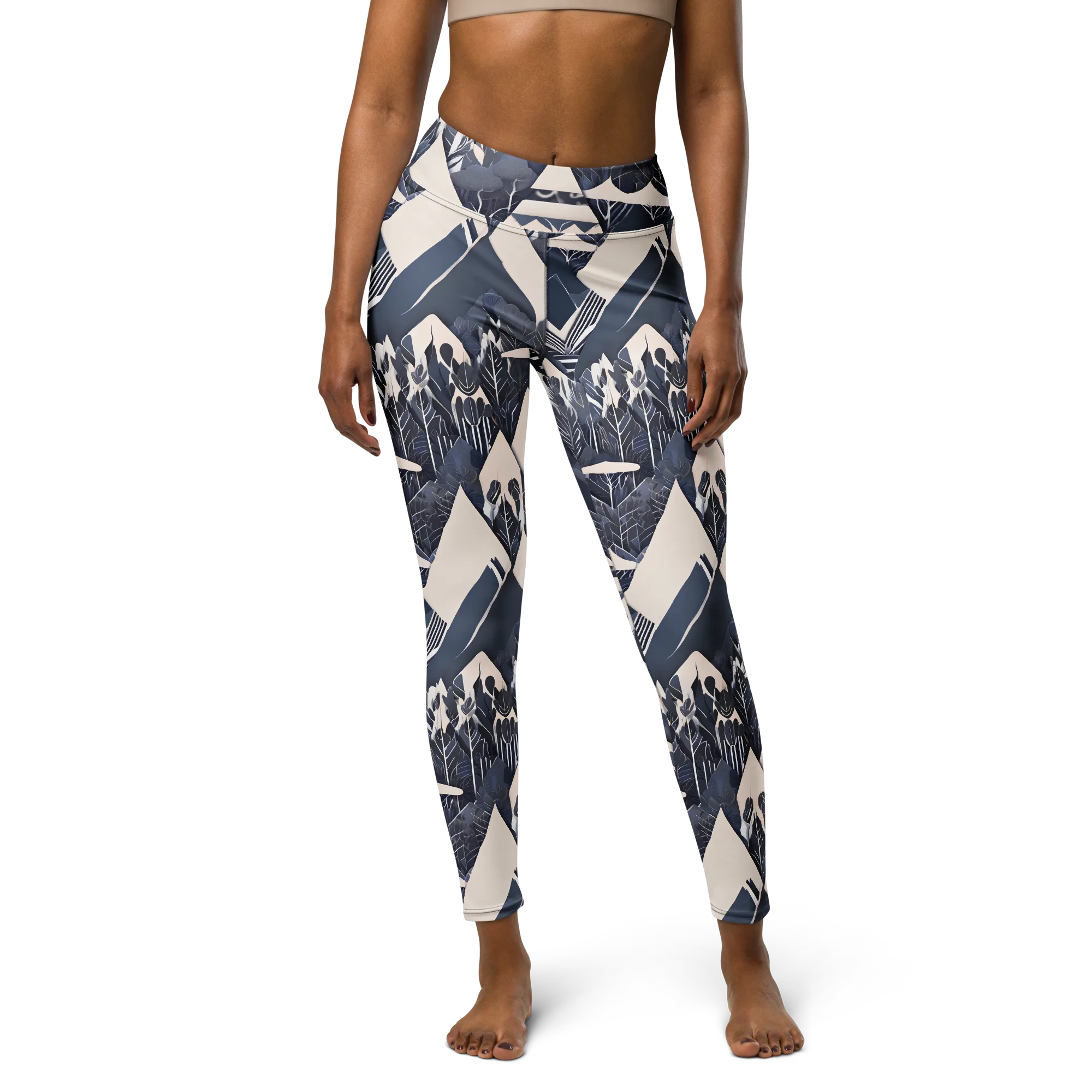Nocturne Botanica on Yoga Leggings — Front