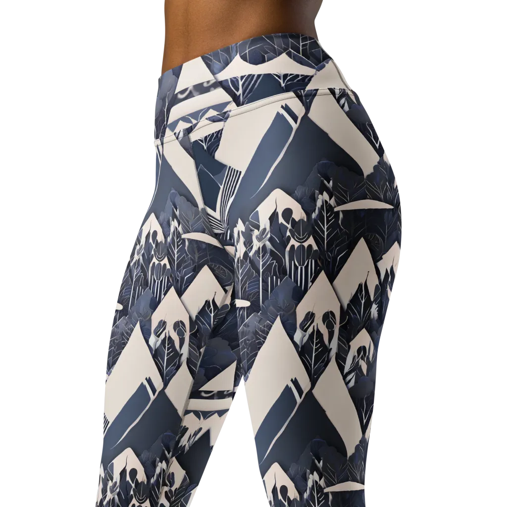 Nocturne Botanica on Yoga Leggings — Left Front