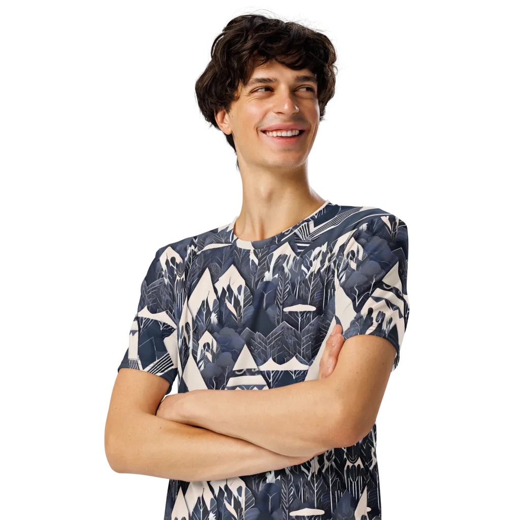 Nocturne Botanica on Men's Crew Neck T-Shirt — Left Front