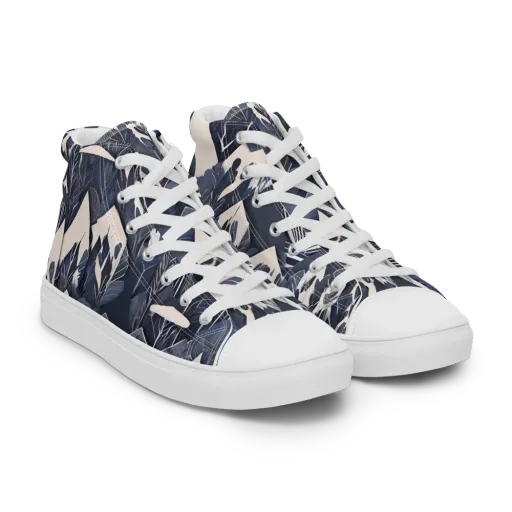 Nocturne Botanica on a Men's High Top Canvas Shoes