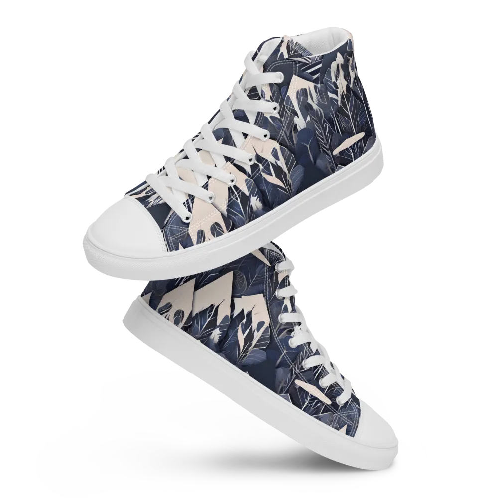 Nocturne Botanica on Men's High Top Canvas Shoes — Front